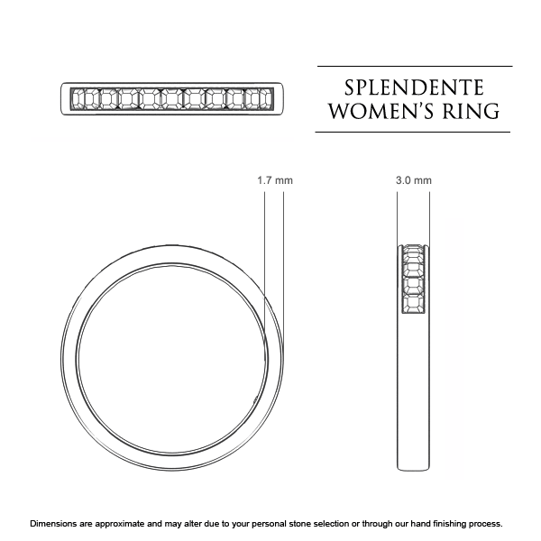 Wedding Bands Splendente Women's - Dimensions