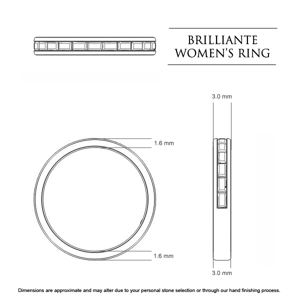 Wedding Bands Brilliante Women's - Dimensions