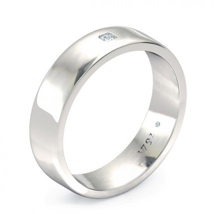 Wedding Band White Gold Splendente Men's - Main View