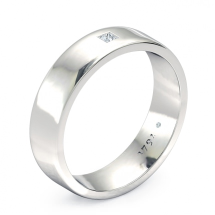 Wedding Band Platinum 950 Princess Men's - Main View
