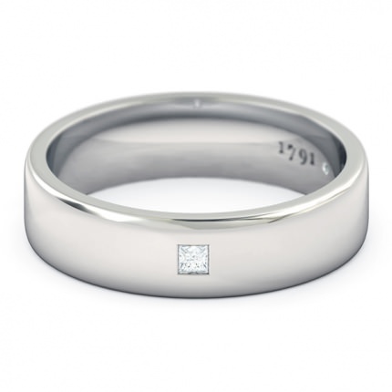 Wedding Bands Platinum 950 Princess Men's