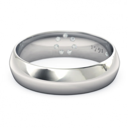 Wedding Bands White Gold 1791 Cluster Men's