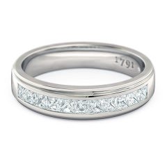 Wedding Bands White Gold 1791 Princess Women's