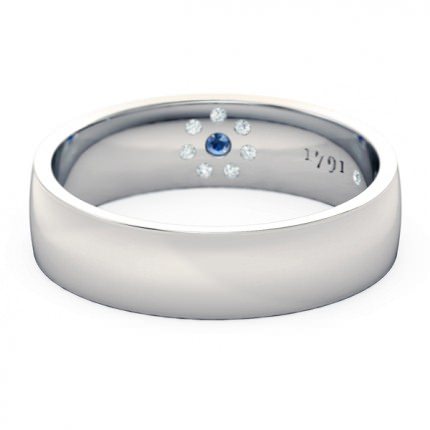 Wedding Bands Platinum 950 Azure Men's