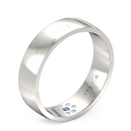 Wedding Band White Gold Azure Men's - Main View
