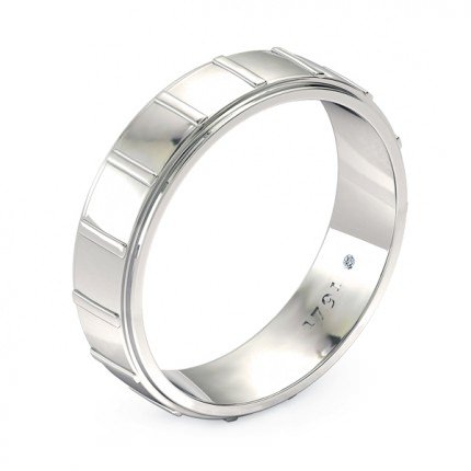Wedding Band Platinum 950 1791 Princess Men's - Main View