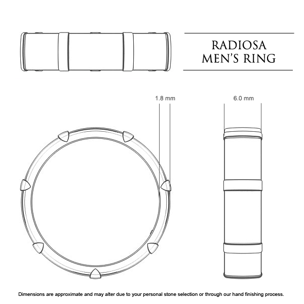 Wedding Bands Karine Men's - Dimensions