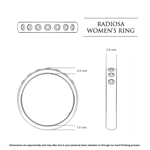 Wedding Bands Platinum 950 Radiosa Women's - Dimensions