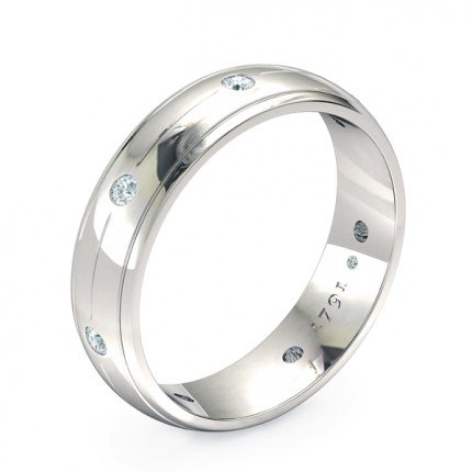 Wedding Band White Gold Radiosa Men's - Main View