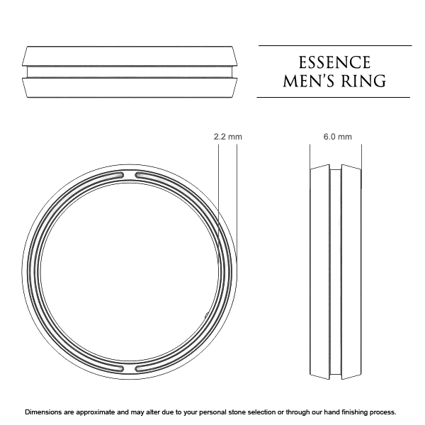 Wedding Bands Platinum 950 Essence Men's - Dimensions