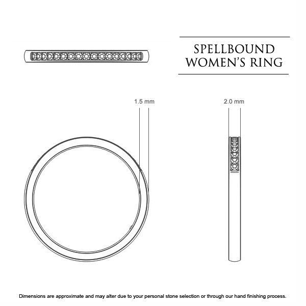 Wedding Bands White Gold Spellbound Women's - Dimensions