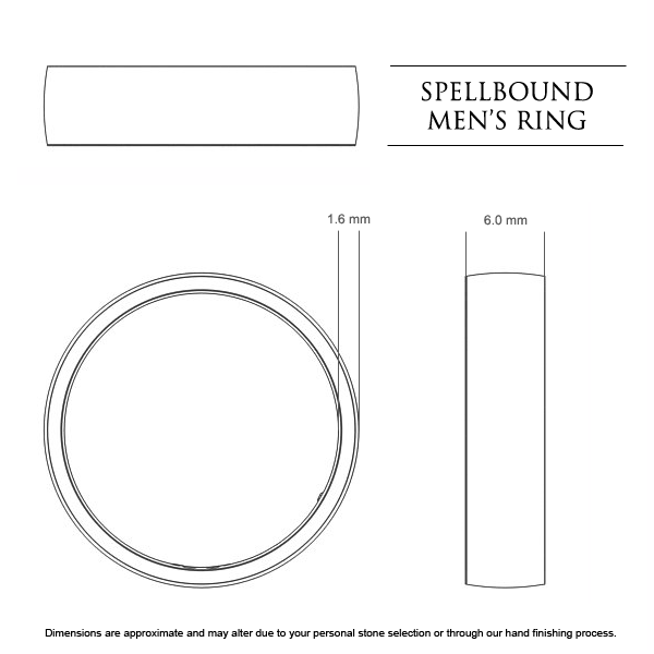 Wedding Bands Spellbound Men's - Dimensions