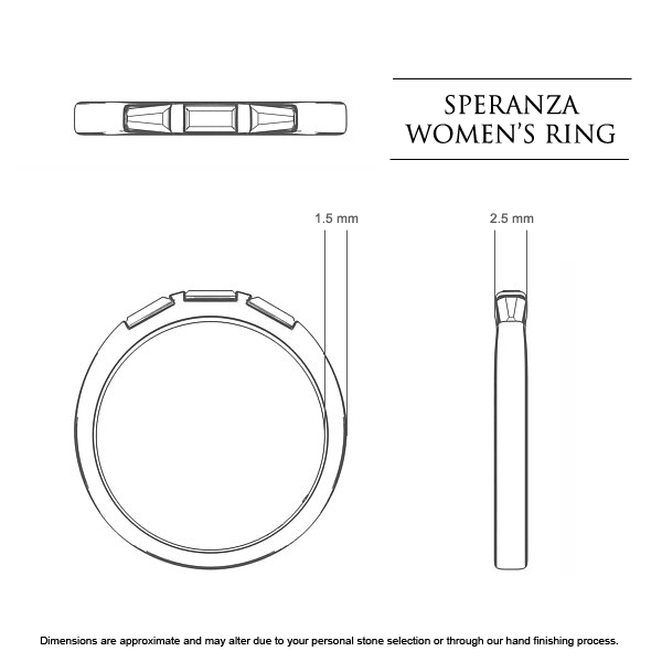 Wedding Bands Speranza Women's - Dimensions