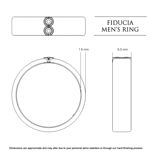 Wedding Bands White Gold Fiducia Men's - Dimensions