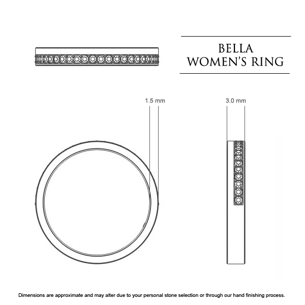 Wedding Bands Bella Women's - Dimensions