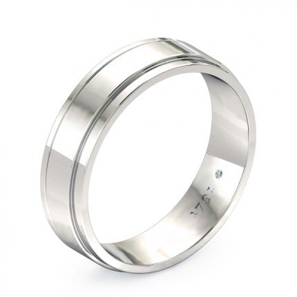 Wedding Band White Gold Bella Men's - Main View
